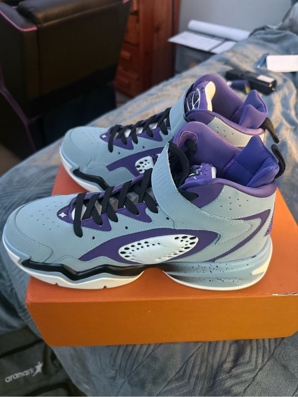 Louis Vuitton Women's High-Top Sneakers in Gray and Purple